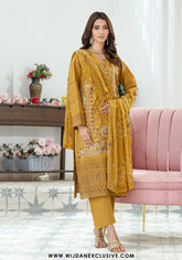 Gulkari by Wijdan | Unstitched Embroidered Cotton Chikankari Collection - 2025 (RUSTED GOLD)